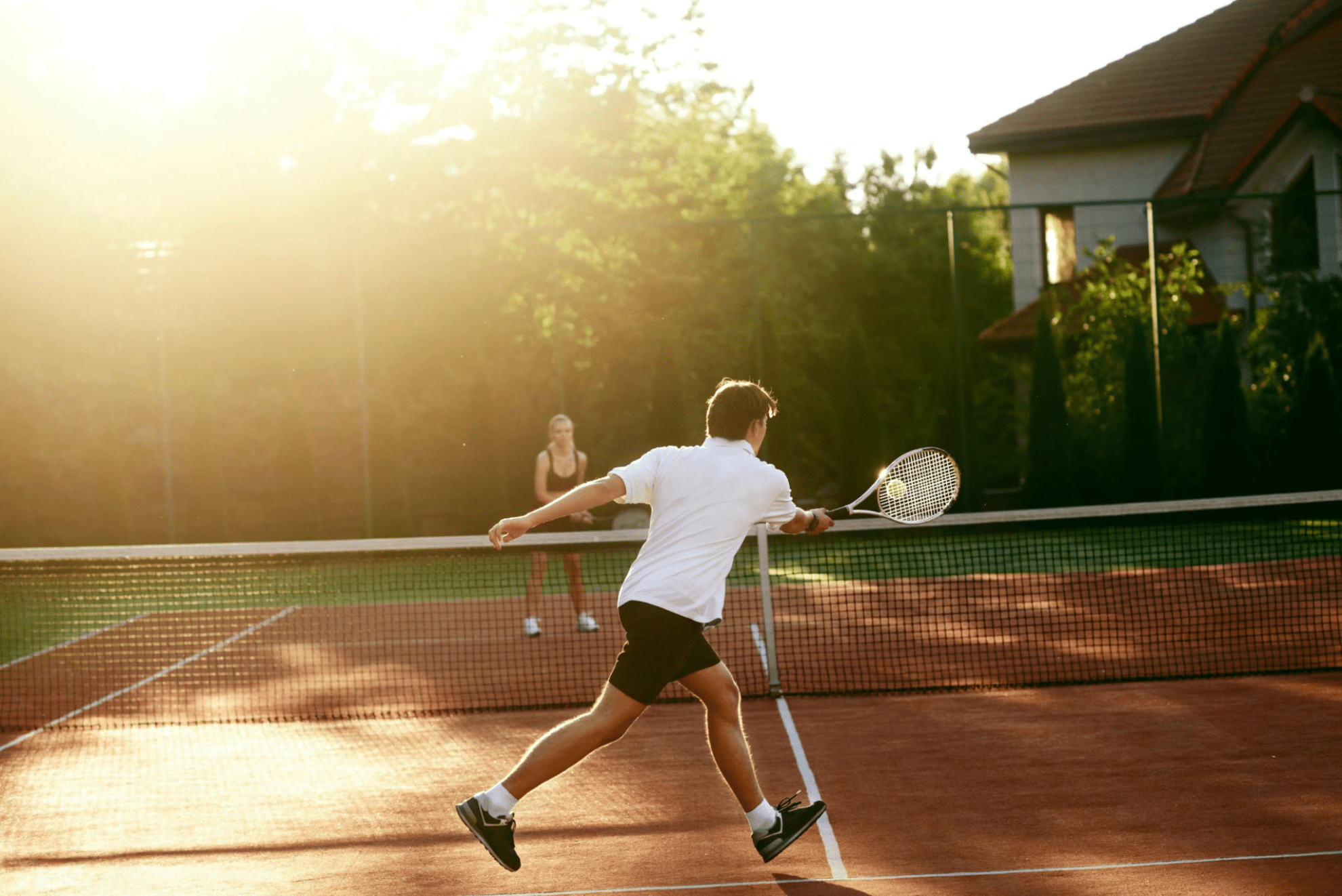 sesión de tenis en pareja